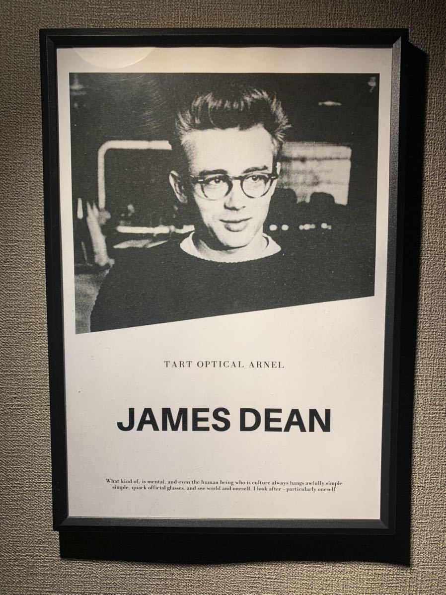 Paypayフリマ ジェームス ディーン James Dean タートアーネル Arnel メガネ 50s ポスター 額付き 送料込み