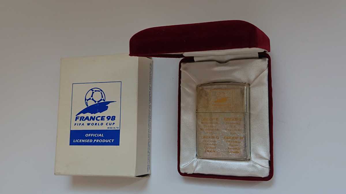 316　稀少！FIFA WORLD CUP FRANCE98 ⑨　公認ZIPPO　リミテッドエディション　NO入り　シルバー 1998年製　ジッポー　未使用