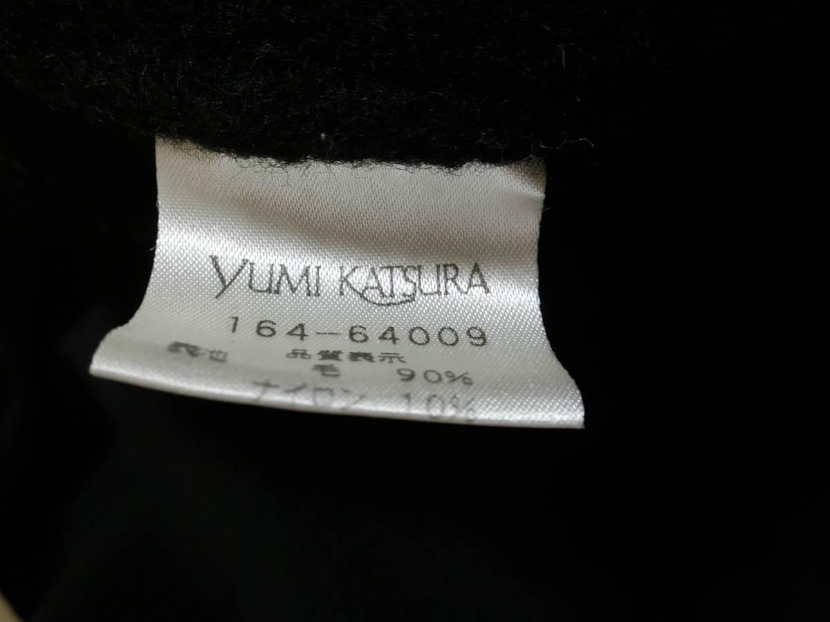 YUMI KATSURA　桂由美　ユミカツラ　フォーマル　カシミヤ混　Aライン　ステンカラーコート　ブラック_画像5