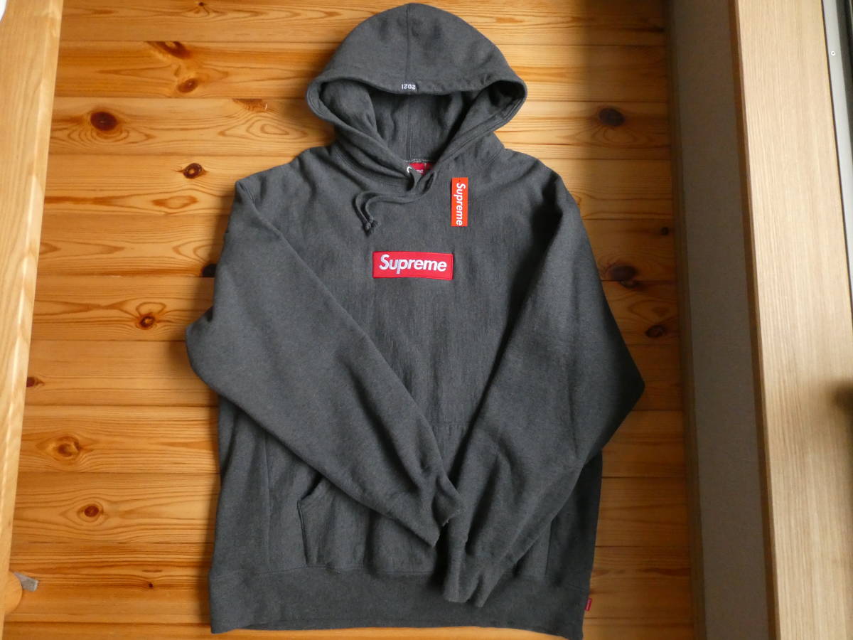 XLサイズ Supreme 21AW Box Logo Hooded Sweatshirt ボックスロゴパーカー Charcoal チャコールグレー 