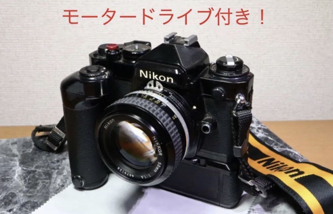 Nikon ニコン 一眼レフ フィルム Nikon FE 希少ブラックボディ Ai Nikkor 50mm f1.4 大口径シンデレラレンズ 本革 【新品ボディケース】の画像5