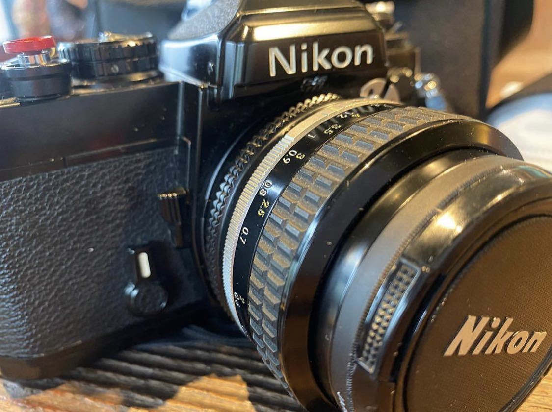 Nikon ニコン 一眼レフ フィルム Nikon FE 希少ブラックボディ Ai Nikkor 50mm f1.4 大口径シンデレラレンズ 本革 【新品ボディケース】の画像1