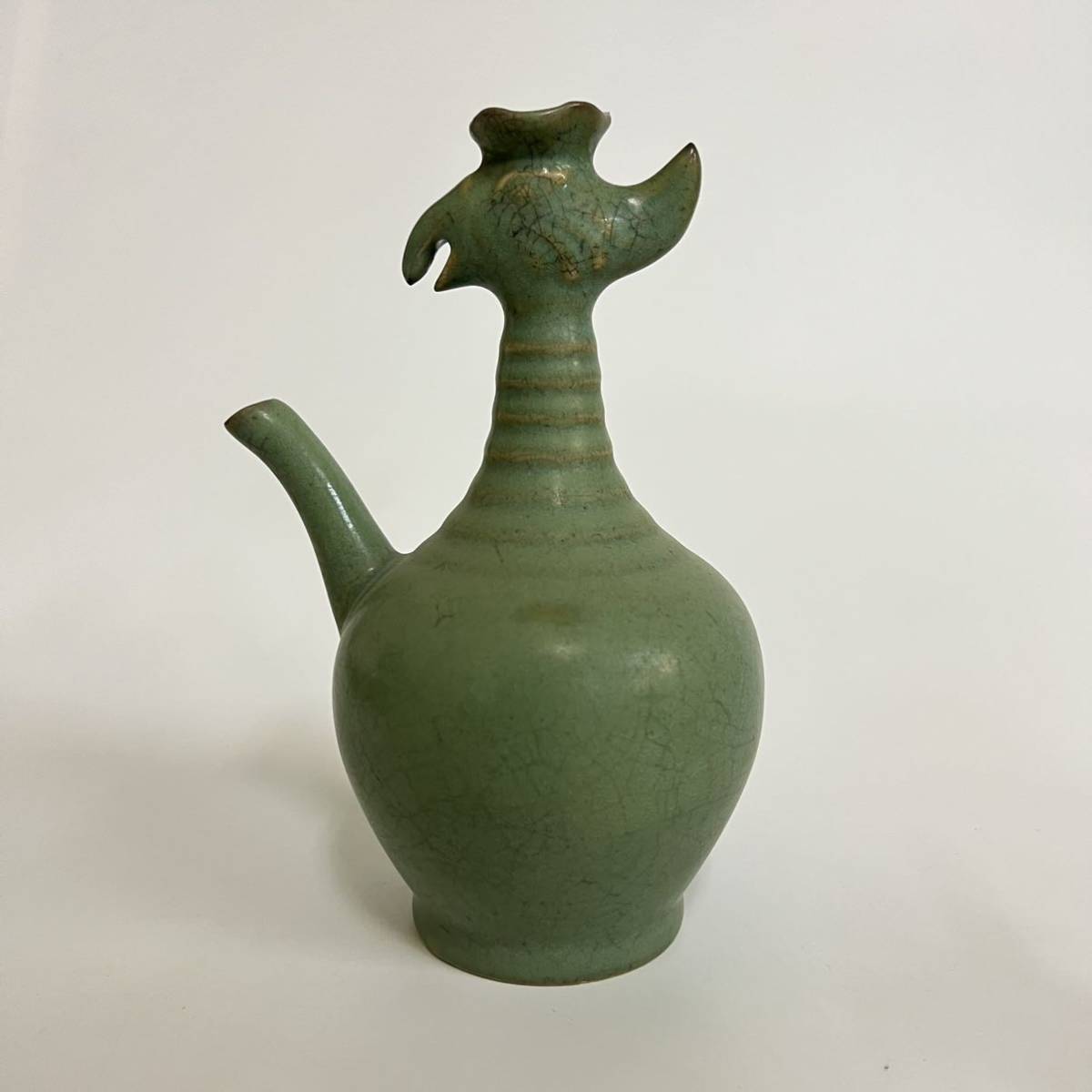 中国 古玩 宋代 鶏首 水注 壷 汝窯 青磁 時代物 www.cleanlineapp.com