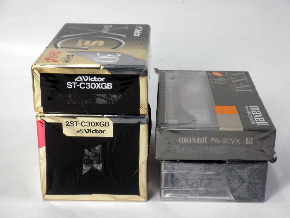  видео кассетная лента [Victor XG30×4/maxell VX-M 90(P6-90VX)×1] нераспечатанный / retro / Vintage / super VHS/8 мм видео 