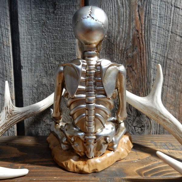  shines LED metallic skull ..MEDITATION METALLIC SKULL objet d'art ornament seat . skeleton Skull 