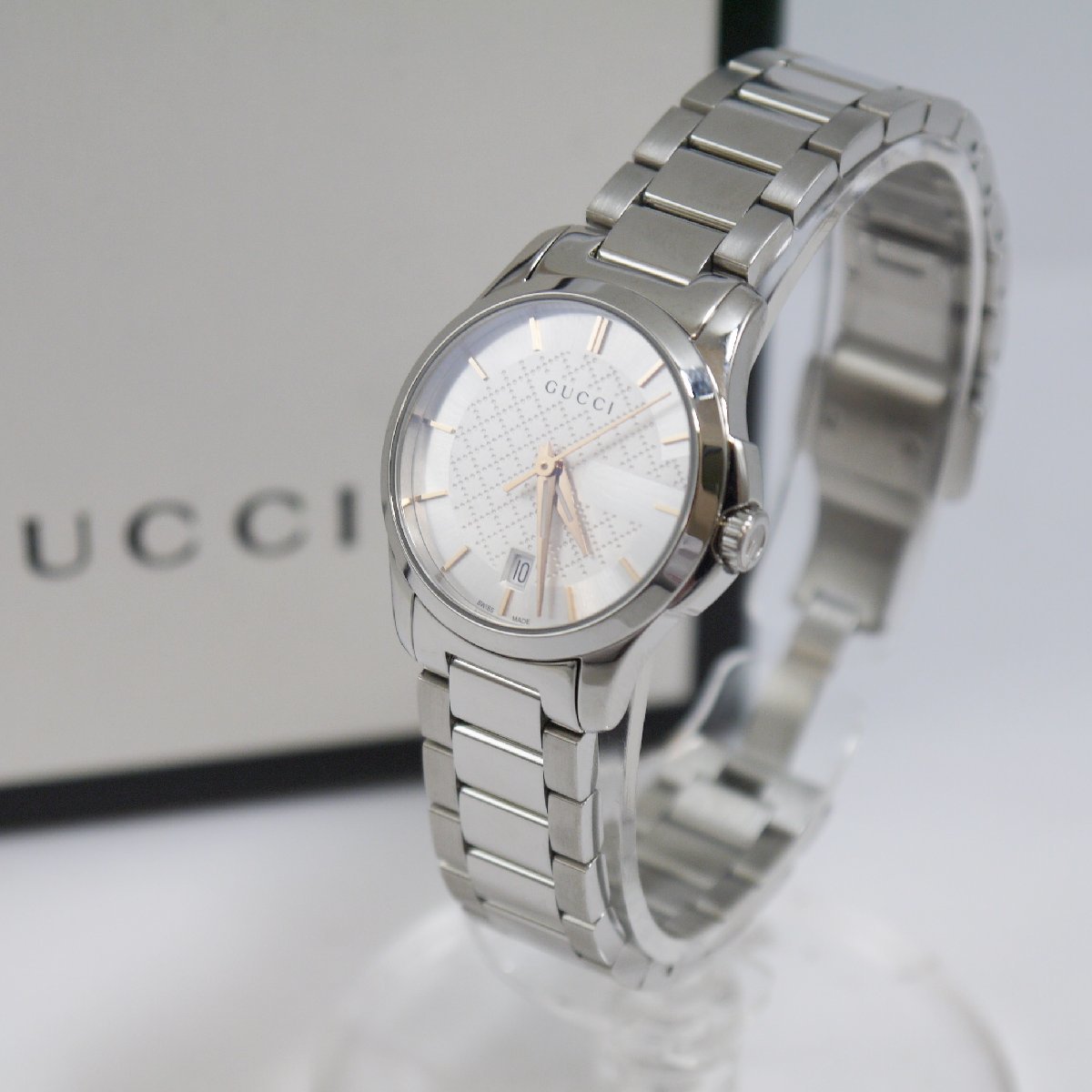 美品】GUCCI グッチ 腕時計 126.5 ラウンド Gタイムレス camexbolivia.com