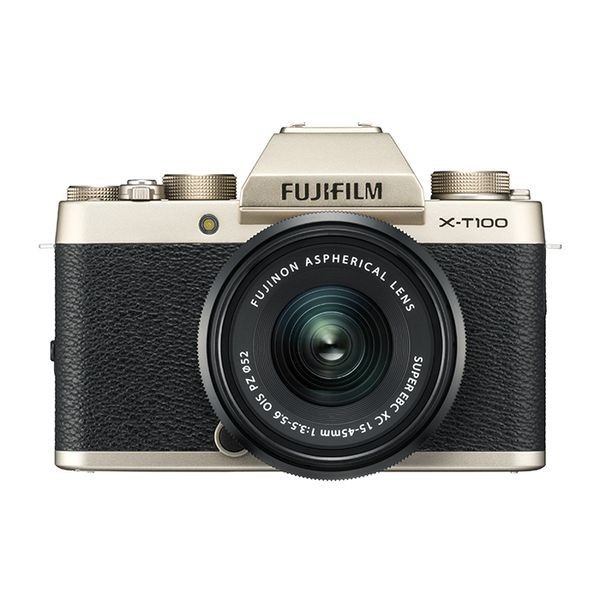 Используется 1-летняя гарантия красота Fujifilm x-T100 Кит объектив XC 15-45 мм OIS PZ Champagne Gold
