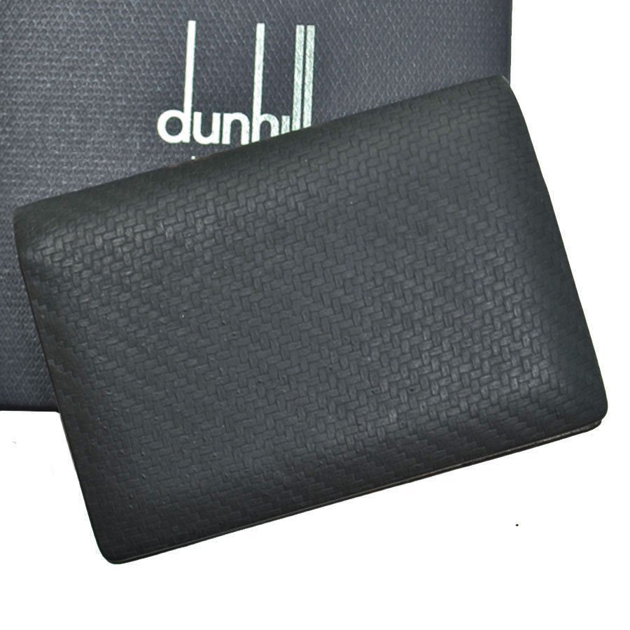 完売 dunhill ダンヒル カードケース レザー ブラックxダークブラウン