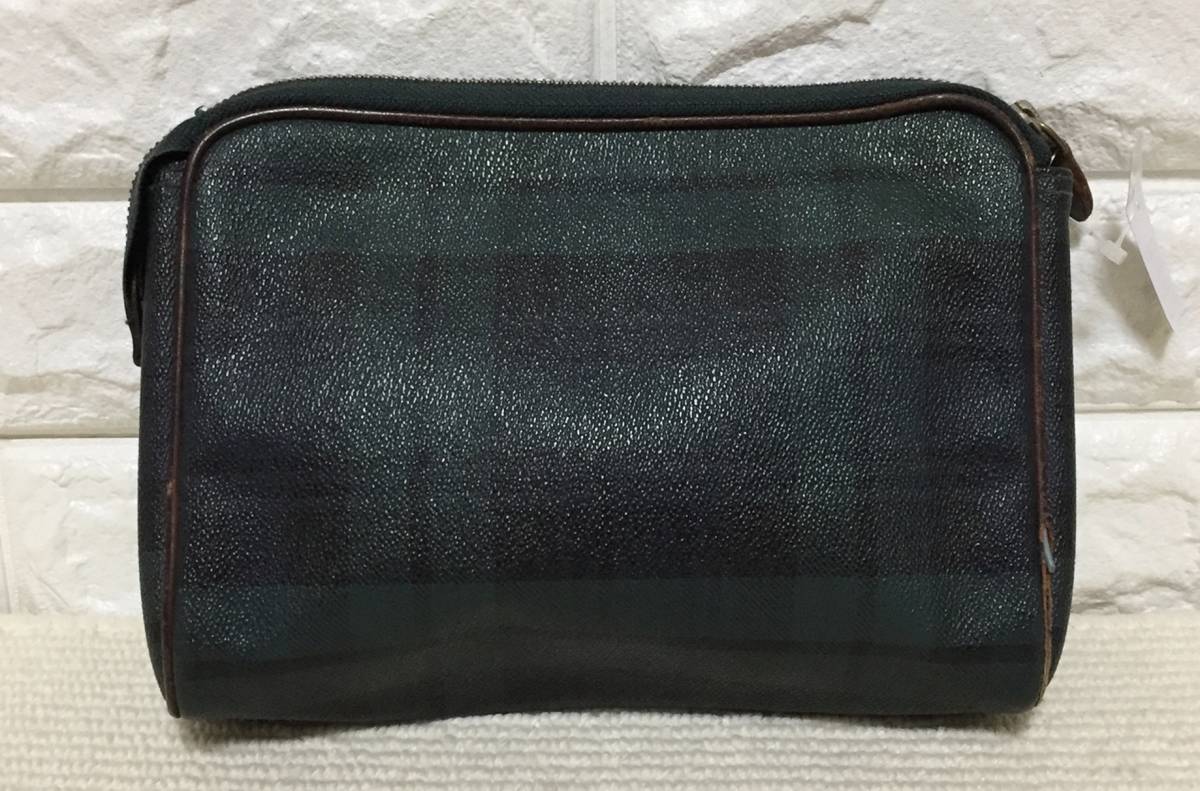 no8982 POLO RALPH LAUREN Polo Ralph Lauren leather PVC check pattern clutch bag pouch 