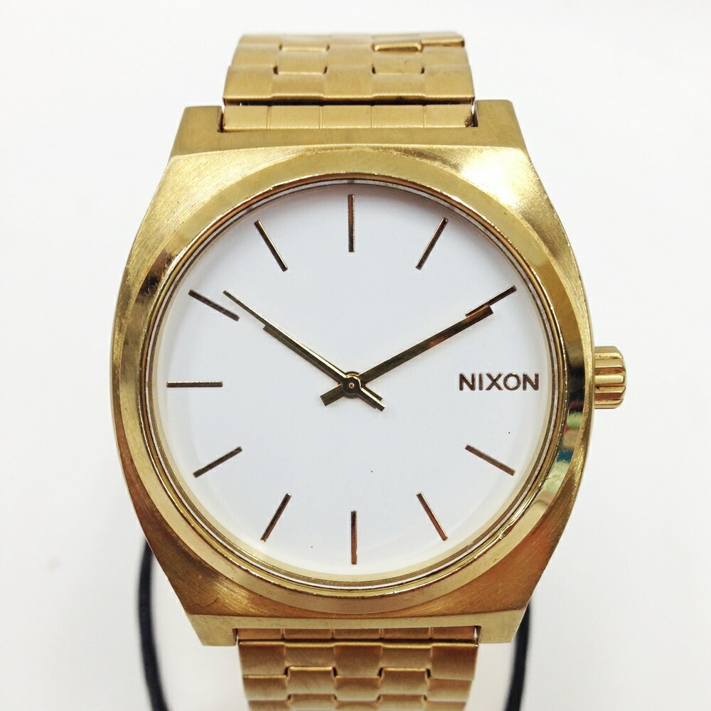 〇〇 NIXON ニクソン THE TIME TELLER 腕時計 メンズ ステンレススチール ホワイト x ゴールド やや傷や汚れあり