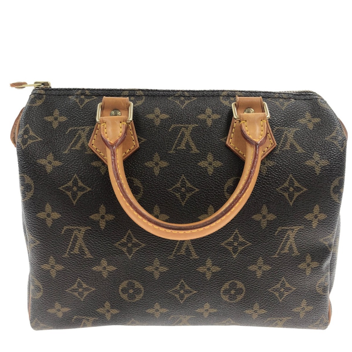 〇〇 LOUIS VUITTON ルイヴィトン モノグラム スピーディー25 鍵付き M41528 ブラウン やや傷や汚れあり_画像1