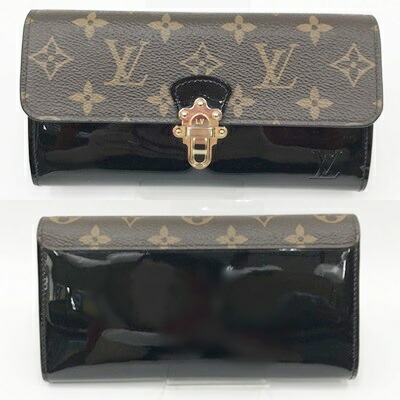 〇〇 LOUIS VUITTON ルイヴィトン ポルトフォイユ チェリーウッド ノワール M62558 ブラック x ブラウン やや傷や汚れあり_画像2