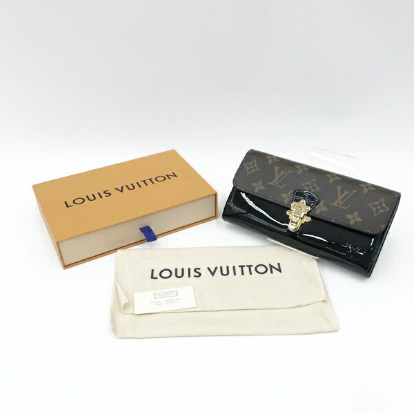 〇〇 LOUIS VUITTON ルイヴィトン ポルトフォイユ チェリーウッド ノワール M62558 ブラック x ブラウン やや傷や汚れあり_画像1