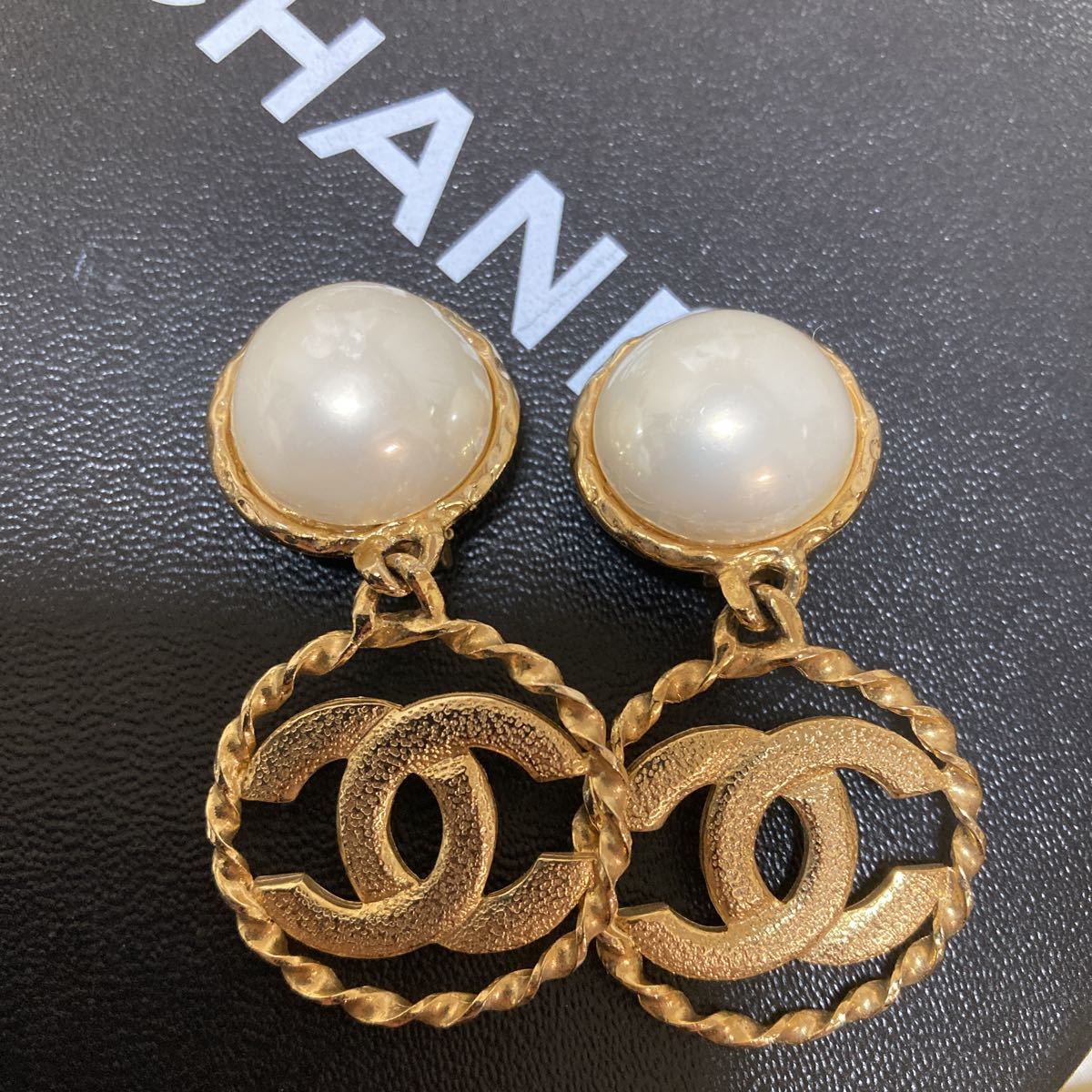 CHANEL シャネル コメあり ココマーク フェイクパール イヤリング