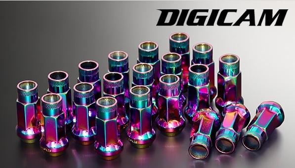 DIGICAM/デジキャン クロモリレーシングナット 20本セット 17HEX 貫通タイプ 48mm/オーロラカラー M12 ピッチ1.25 品番：CN6K4812AU-LLの画像1