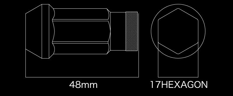 DIGICAM/デジキャン クロモリレーシングナット 20本セット 17HEX 貫通タイプ 48mm/オーロラカラー M12 ピッチ1.25 品番：CN6K4812AU-LLの画像3