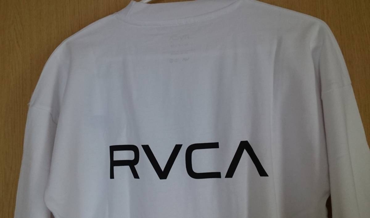 RVCA Roo ka длинный рукав футболка с длинным рукавом long T-back принт US размер S Япония размер L не использовался стандартный товар бесплатная доставка LUKA белый белый 
