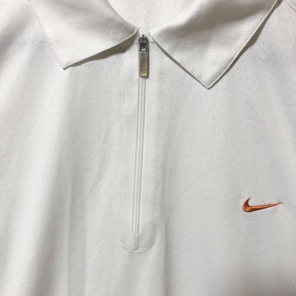 【NIKE GOLF】ナイキゴルフ 半袖ハーフジップ シャツ ホワイト系 メンズ XL 送料無料！_画像4