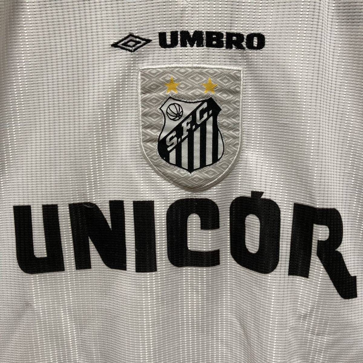 【UMBRO】 アンブロ サッカー ブラジル サントスFC ユニフォーム Lサイズ 半袖 ブラジル製 希少 送料無料!