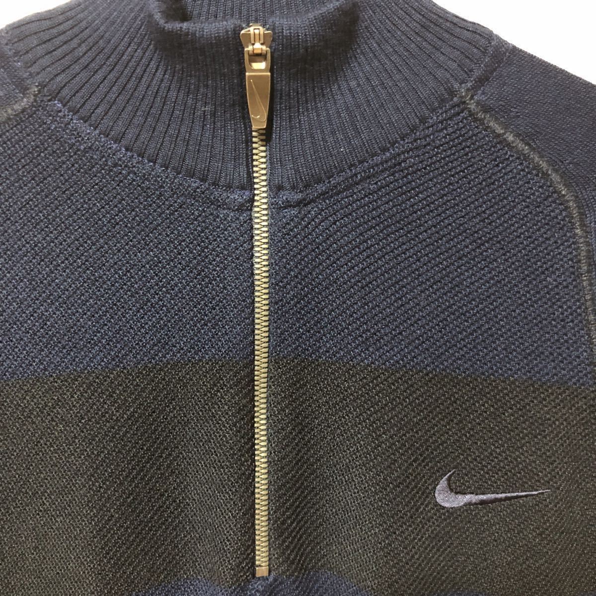[NIKE GOLF] Nike Golf половина Zip свитер темно-синий × черный хорошая вещь модный!