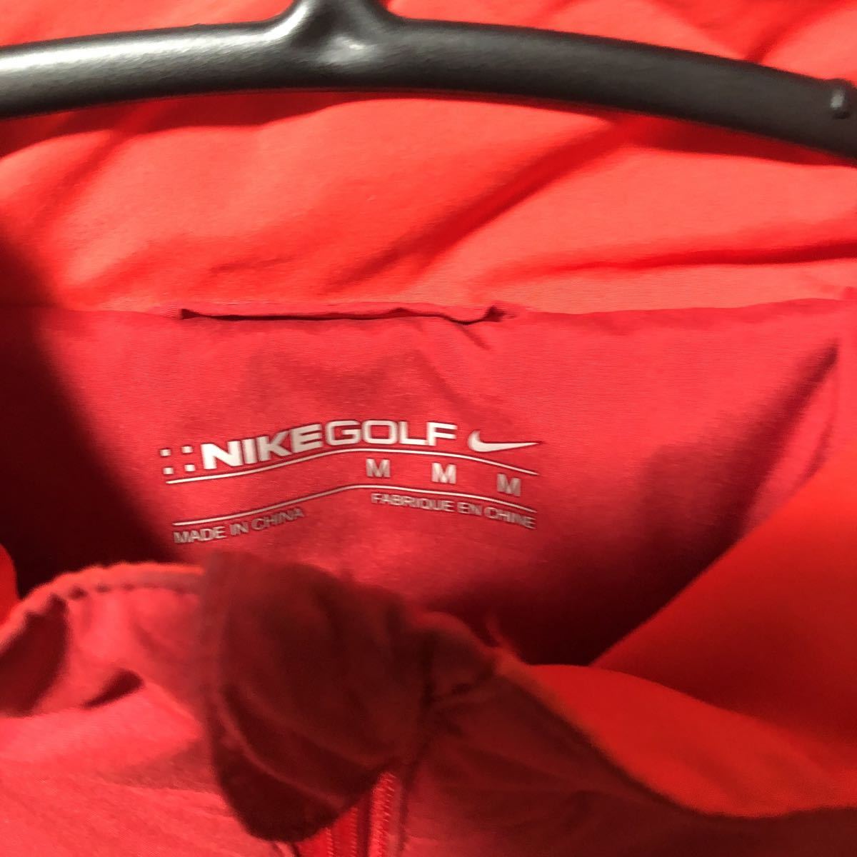 [NIKE GOLF] Nike Golf короткий рукав средний хлопчатник половина Zip жакет мужской M красный 