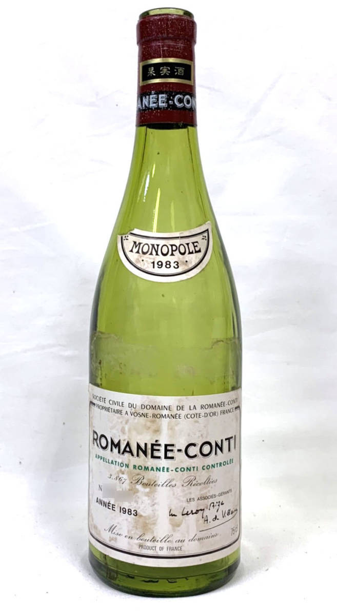ヤフオク! - DRC ロマネコンティ 1983年 空ボトル 空瓶 空ビン...