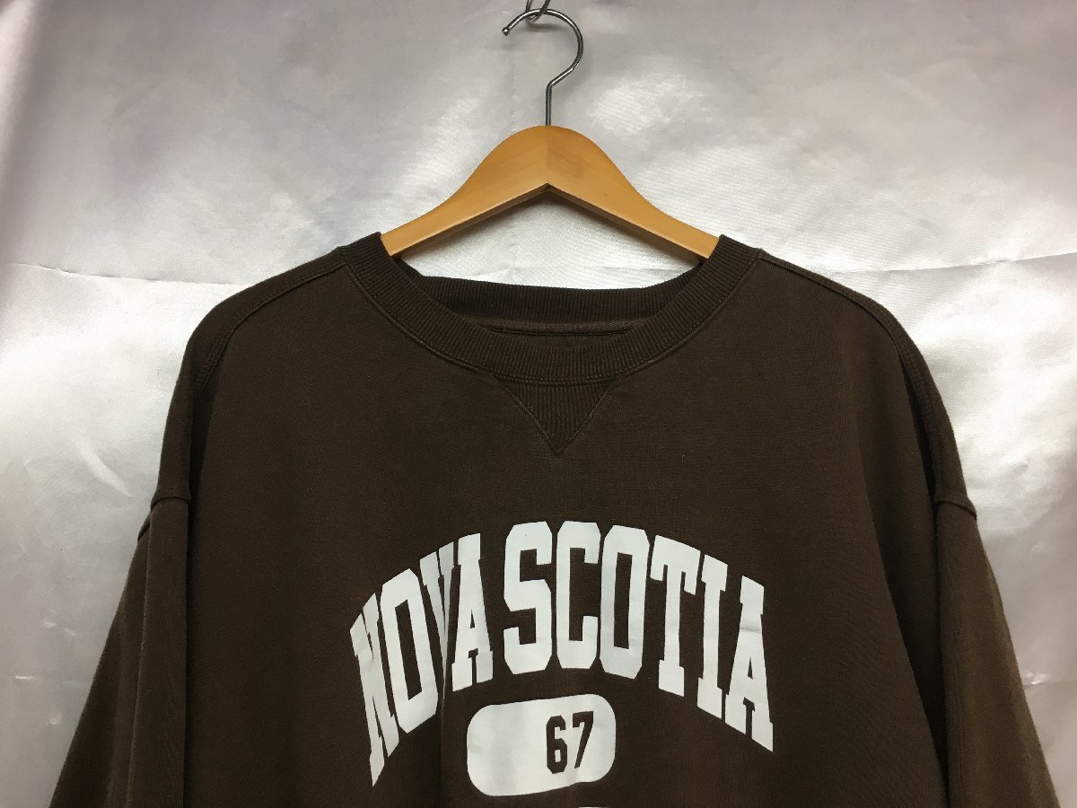 Fundy Resort college sweater カレッジプリントスウェット プルオーバー トレーナー オーバーサイズ サイズXL ブラウン_画像3