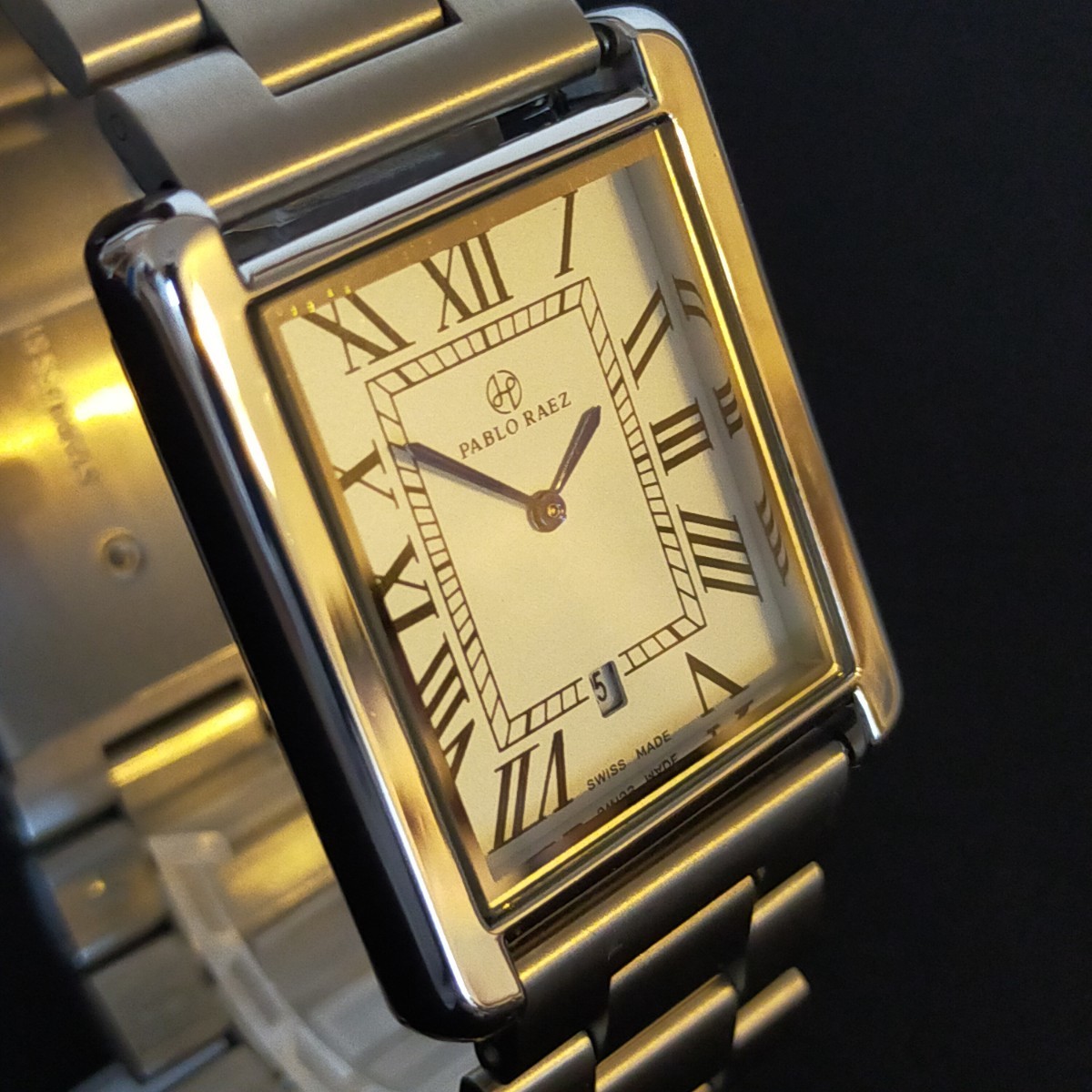 稀少SSレクタングル!!新品】レクタンギュラー メンズ 日付①ローズ