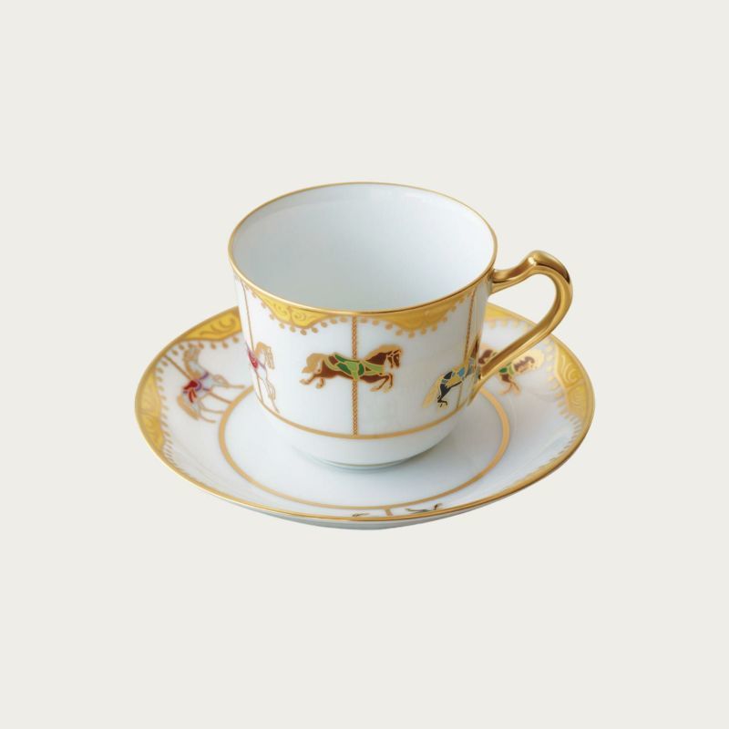 都内で 紅茶 コーヒー 新品 回転木馬・コーヒー碗皿 大倉陶園