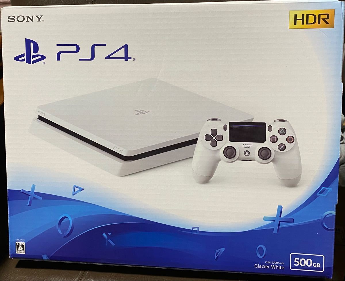 新品 未使用 PlayStation4 グレイシャー・ホワイト 500GB CUH-2200AB02 長期間保管品 外箱若干の傷