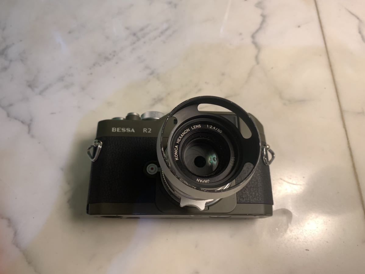 VOIGTLANDER BESSA-R2希少オリーブカラー&KONICA HEXANONLENS 1:2.4/50