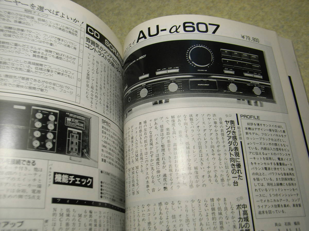 季刊オーディオアクセサリー　1987年 No.46　テスト/山水AU-α907/AU-α607/ソニーTA-F555ESX/TA-F333ESX/NEC A-10Ⅲ/デンオンPMA-780D等_画像3