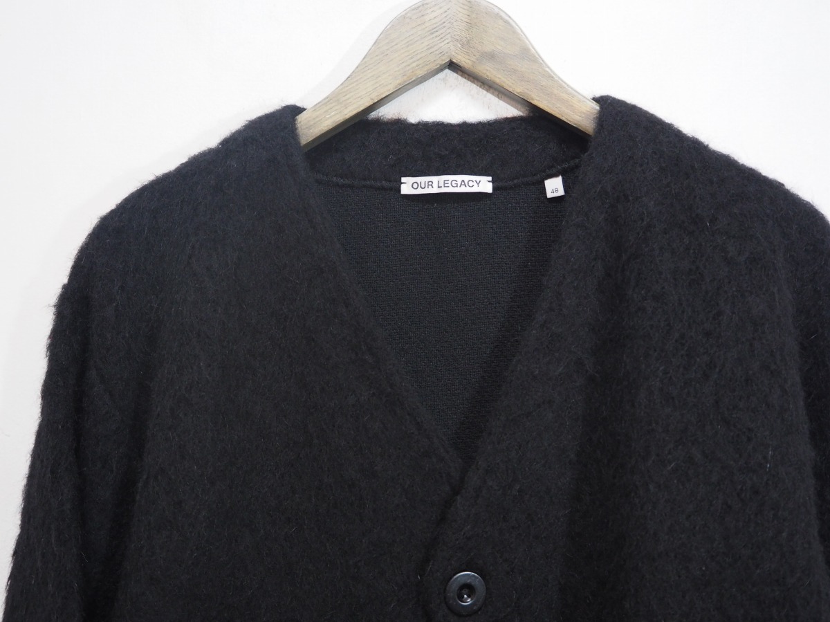 極美品 定番21AW OUR LEGACY アワーレガシー CARDIGAN BLACK MOHAIR