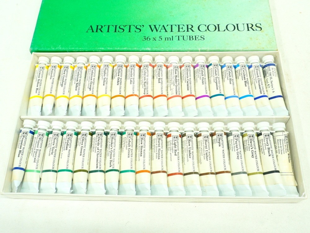 1000円スタート 水彩絵具 5点 WINSOR＆NEWTON 36色 THE BIJOU BOX 8色 THE COTMAN RANGE 12色 AQUARELLES EXTRA-FINES 18色 画材 ZZ30011_画像4