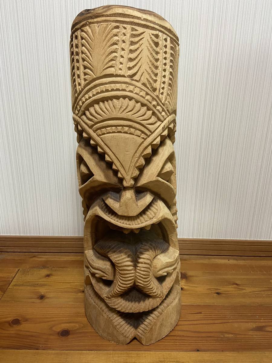 お手軽価格で贈りやすい TIKI ティキ 木彫りオブジェ 67cm 置物 ハワイ