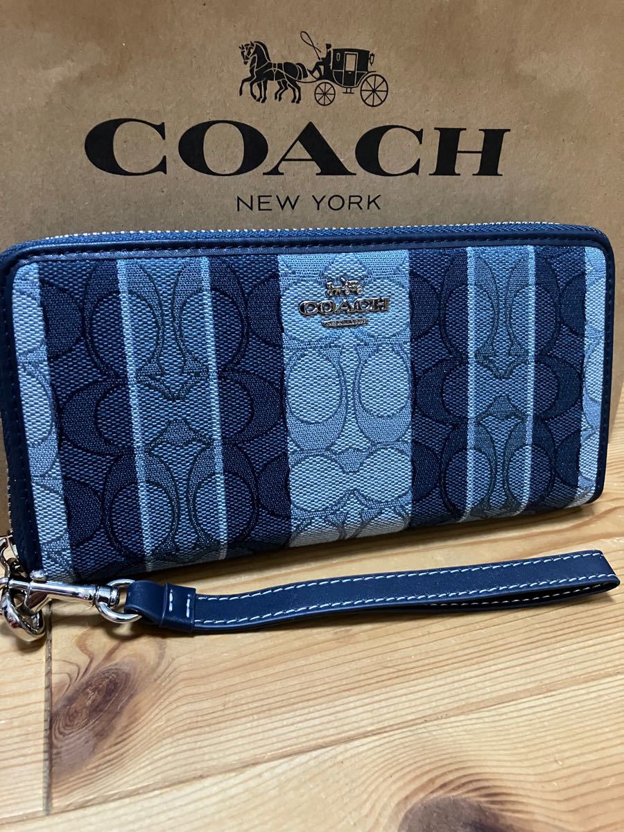 coach(コーチ)長財布 ネイビー メンズ・レディース - 通販