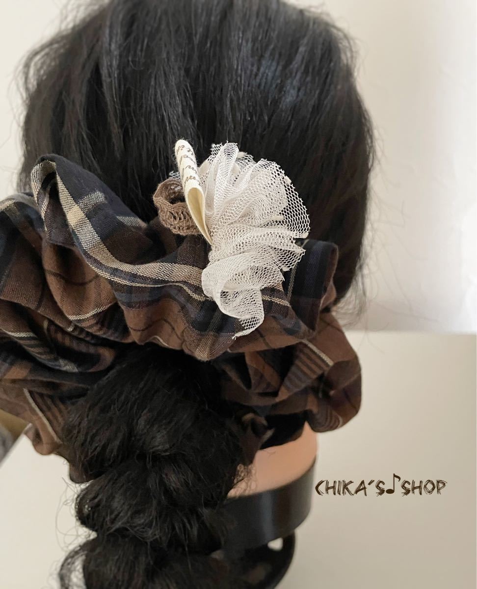 ハンドメイド 大人可愛い秋色シュシュ - 通販 - www