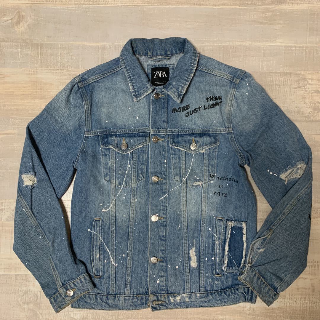 バックプリント 刺繍 ワッペン】ZARA 総柄 クラッシュ ダメージ バックプリント 刺繍 ワッペン】ZARA 総柄 クラッシュ ダメージ