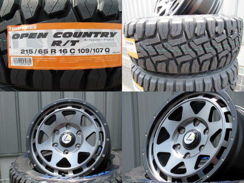 TAW LEOWING XR 16x6.5J +38 6-139.7 ブラッククリア/ブラックリム TOYO OPEN COUNTRY R/T 215/65-16 200系ハイエース レジアスエース_画像5
