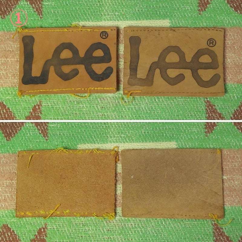 即決 【レザーパッチ 2枚セット】 60s Lee 101（101-Z） Leather Patches 60年代 デニム パンツ ジーンズ RIDERS ビンテージ 50年代 40s50s