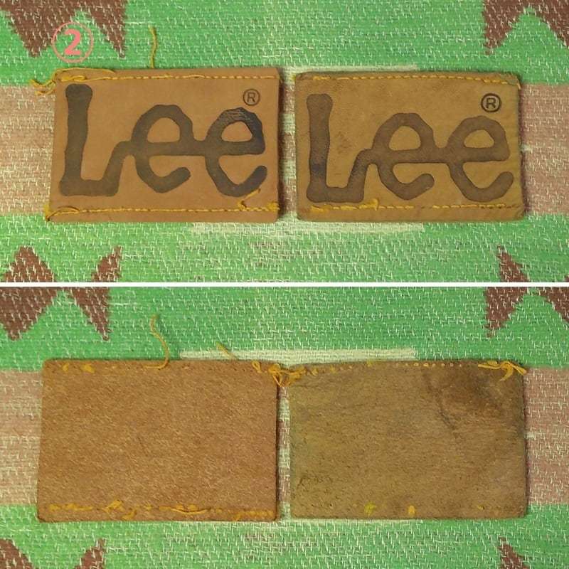 即決 【レザーパッチ 2枚セット】 60s Lee 101（101-Z） Leather Patches 60年代 デニム パンツ ジーンズ RIDERS ビンテージ 40s50s 50年代_画像1