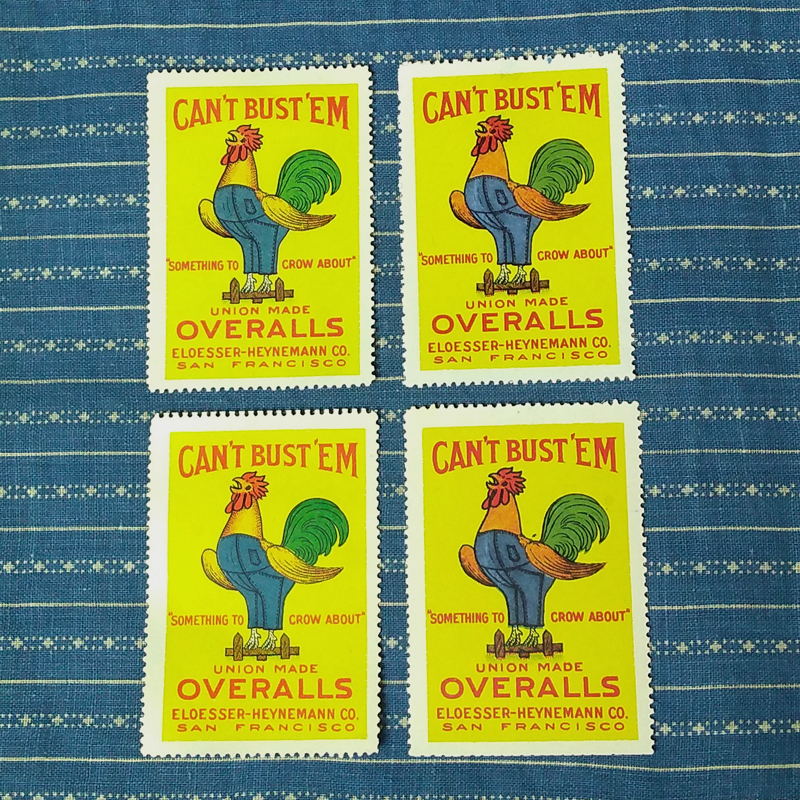4枚セット 【CAN'T BUST'EM】 1910s Poster Stamps / 1910年代 ポスター スタンプ キャントバステム アドバタイジング ビンテージ 20s30s