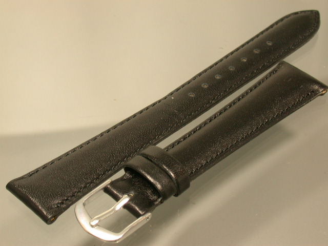 【送料無料】 18mm黒カーフ 寸長 バンドLR-A ロングサイズ MIMOSAの画像1