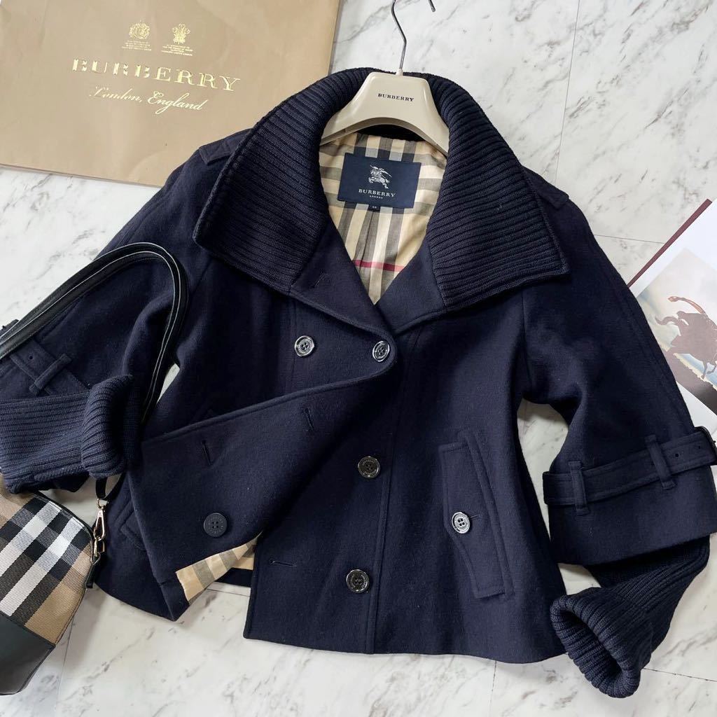 超美品BURBERRY LONDON ☆袖リブニット トレンチコート☆ノバチェック