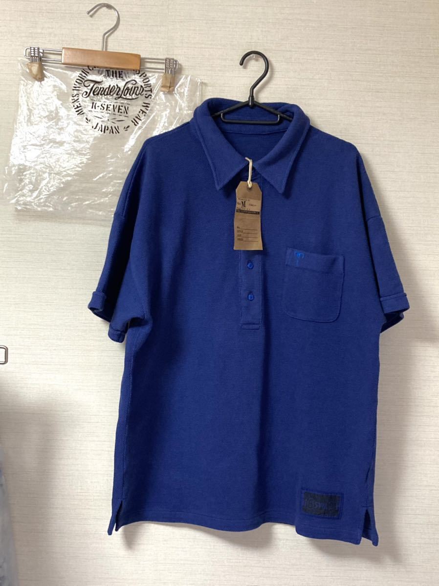 【即決】21SS テンダーロイン MOSS STICH POLO 鹿の子 ポロシャツ ネイビーブルー_画像1