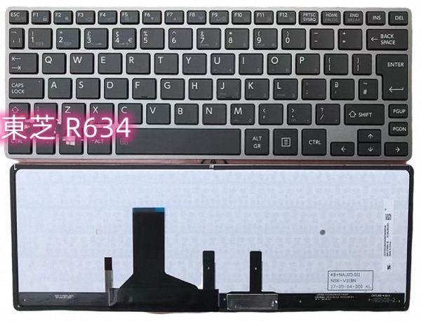  keyboard English backlight attaching Toshiba Dynabook R634 R63W4M R63P R634M R634K R634L