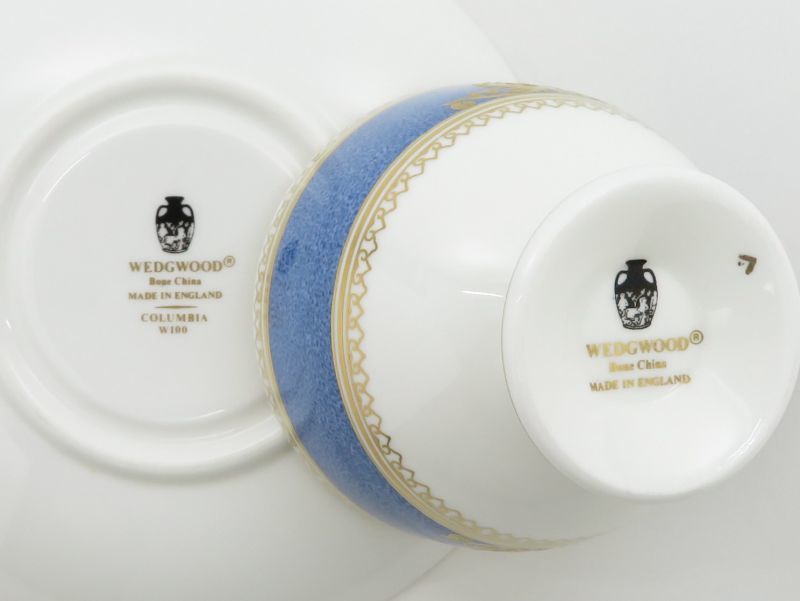 ウェッジウッド カップ＆ソーサー■コロンビア パウダーブルー コーヒーC＆S 1客 WEDGWOOD 1級品 4_画像3