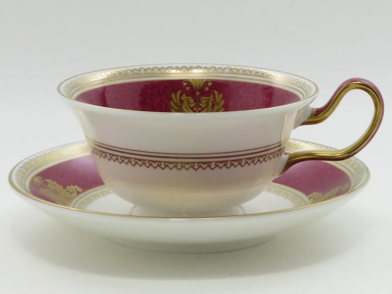 ウェッジウッド カップ＆ソーサー■コロンビア パウダールビー C＆S 1客 WEDGWOOD 1級品 1_画像1