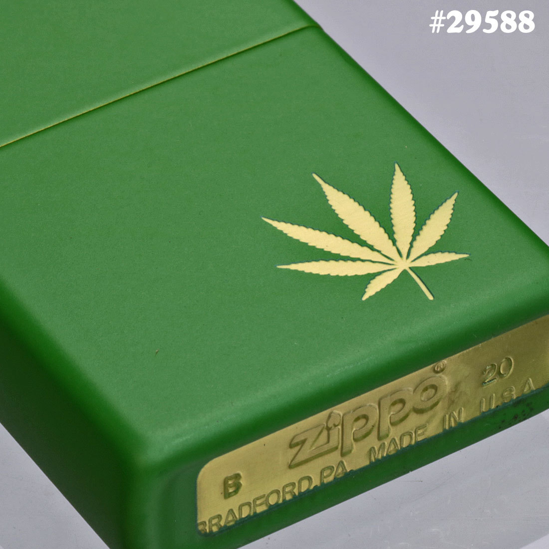 zippo(ジッポーライター)マリファナデザイン　 Marijuana Design モスグリーンマット#29588【ネコポス対応】_ZIPPO/マリファナデザイン　モスグリーンマ