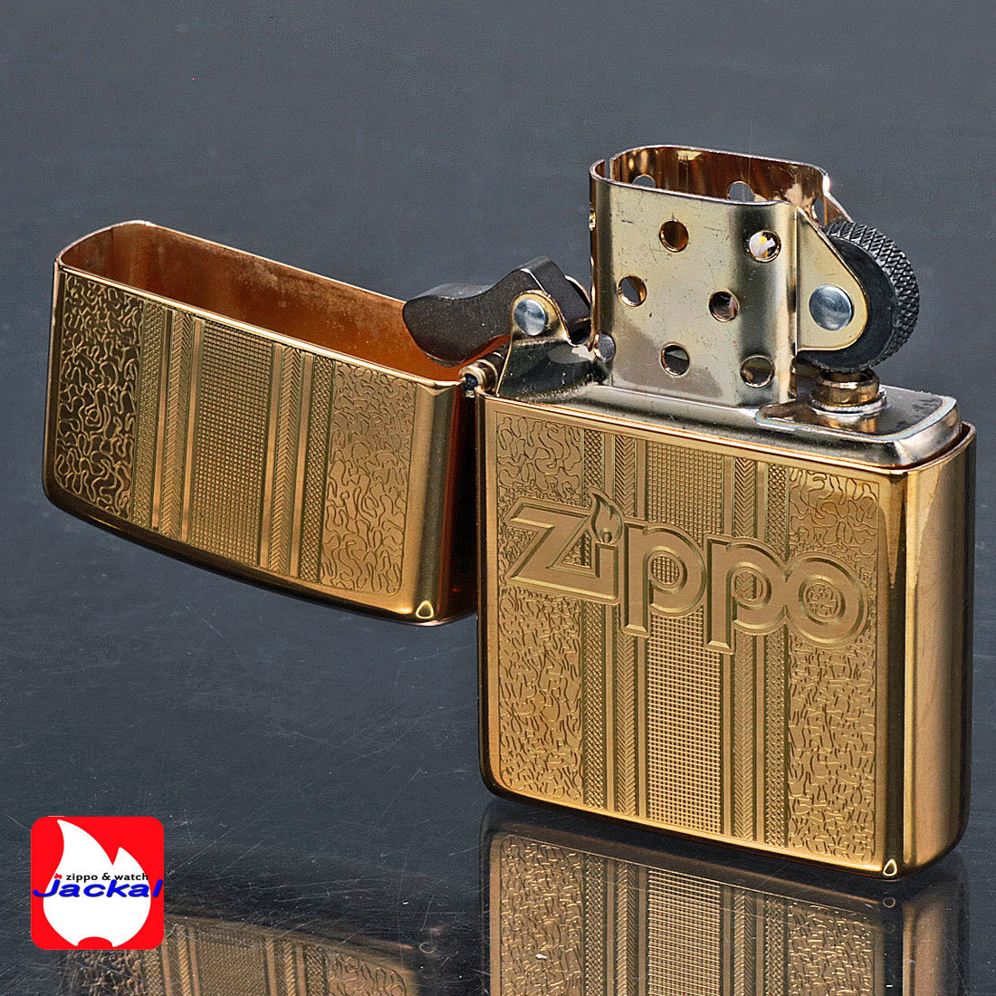 ZIPPO(ジッポーライター) Logo Pattern　ハイポリッシュ・ブラス　#29677 【ネコポス対応】_ZIPPO(ジッポーライター) Logo Pattern